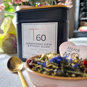 heerlijke thee in blik, een uniek kado voor een 60ste verjaardag